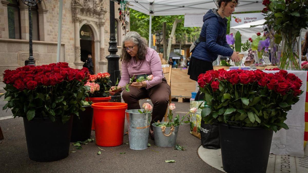 Una parada de roses de Sant Jordi de 2019.