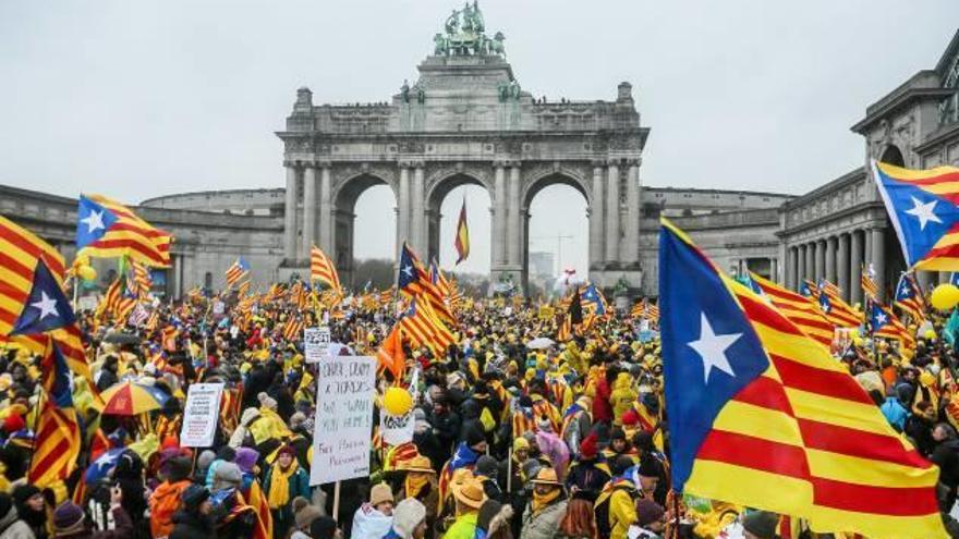 La manifestación que los independentistas celebraron el Bruselas el pasado día 7.