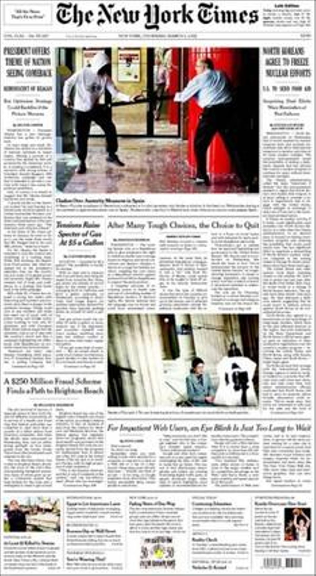 Portada de ’The New York Times’.