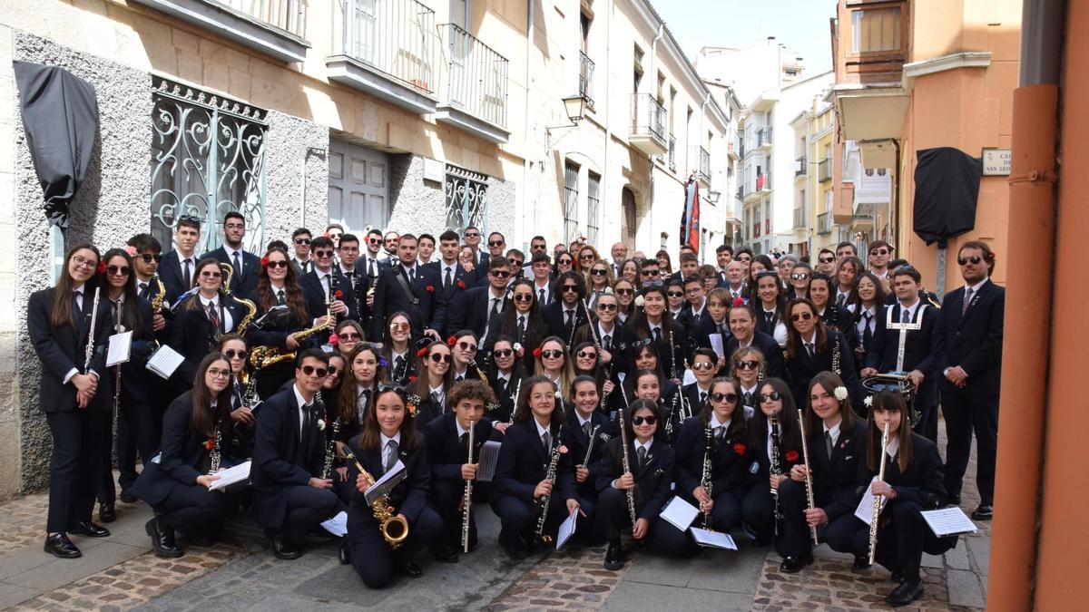 Los músicos de la Banda de Música de Zamora el pasado Domingo de Resurrección