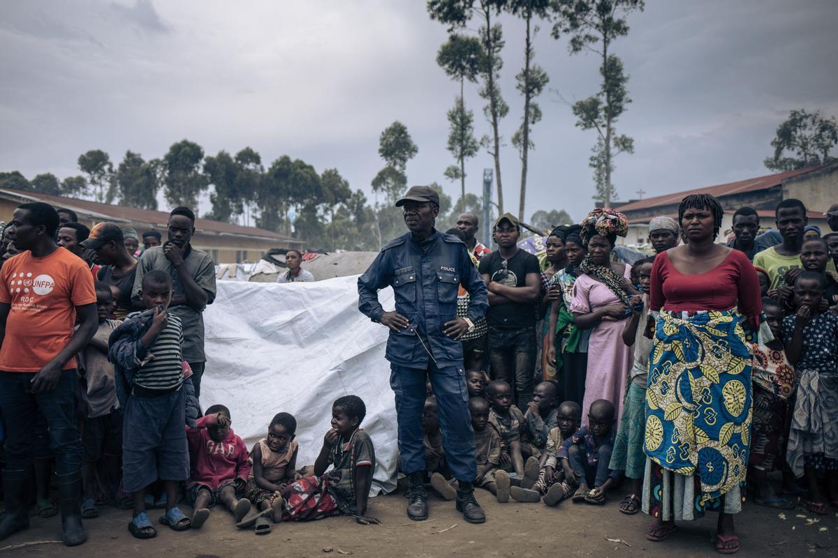 Desplazados a causa de los enfrentamientos cerca de Goma, en el Congo. En casi seis meses de enfrentamientos, más de 300.000 personas han huido de sus hogares.