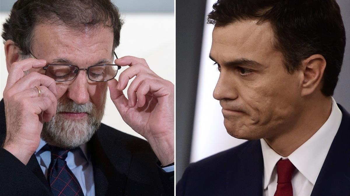 Mariano Rajoy y Pedro Sánchez en dos imágenes de archivo.