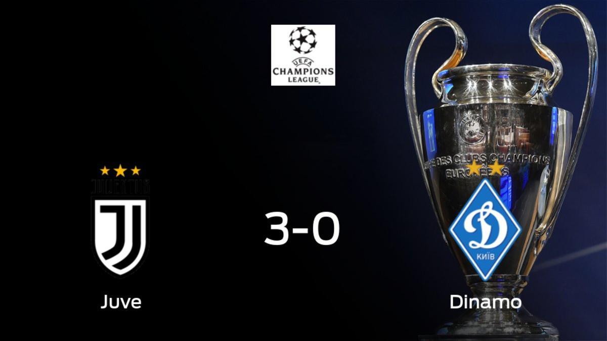 Triunfo para la Juventus tras golear 3-0 al Dinamo de Kiev