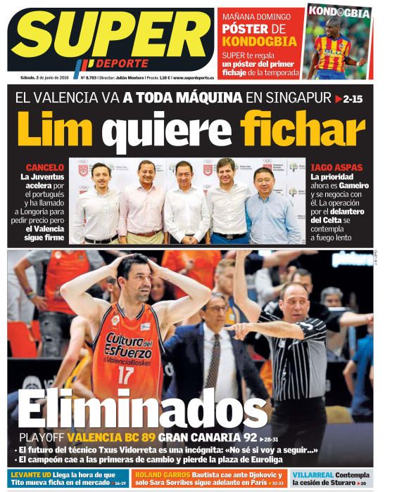 Portada SUPERDEPORTE sábado 2 de junio 2018