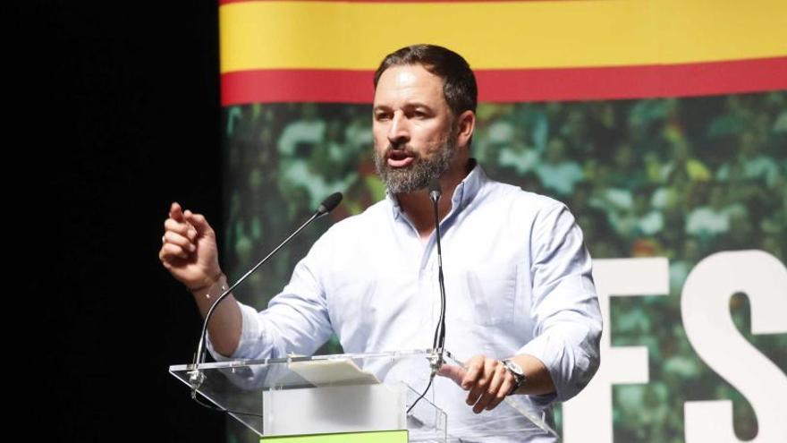 Abascal, en un mitin de Vox.