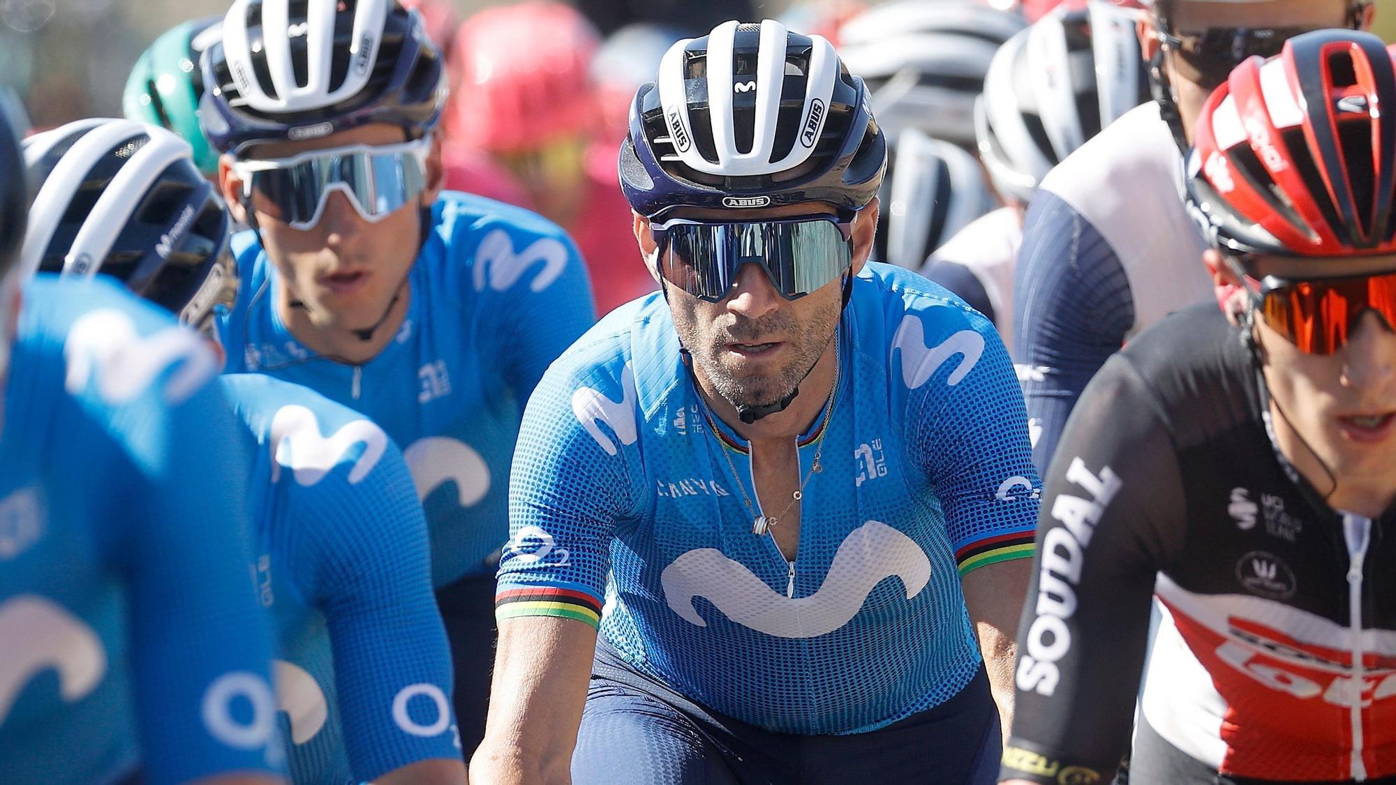 Alejandro Valverde en el pelotón de la Vuelta.