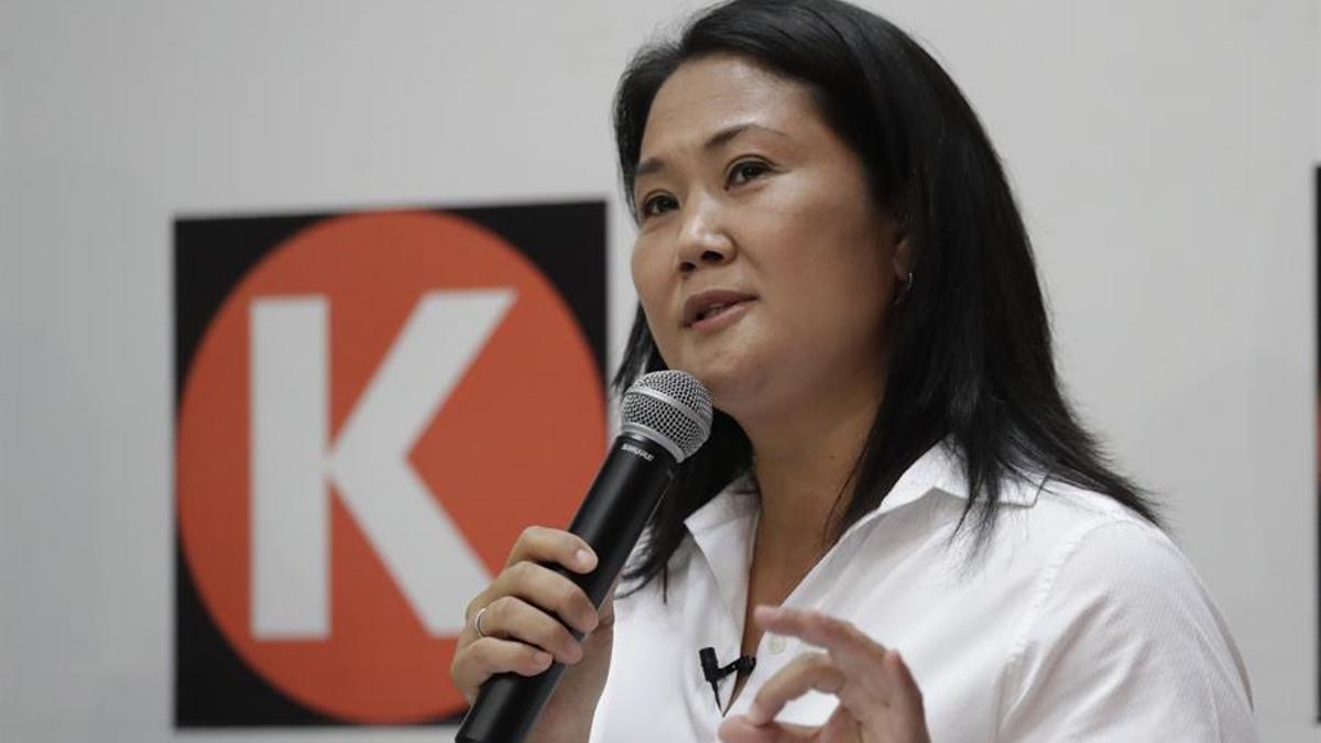 Keiko Fujimori, durante una rueda de prensa esta semana en Lima.