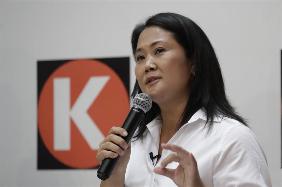 Keiko Fujimori, durante una rueda de prensa esta semana en Lima.