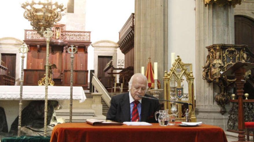 Julio Caubín Hernández, ayer, durante su pregón en la Catedral. | luis del rosario