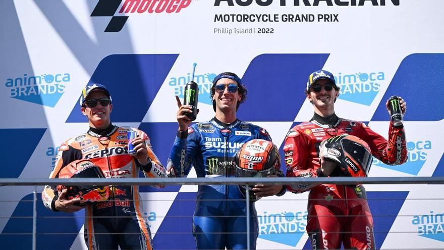 Alex Rins se alza con la victoria en Australia y Márquez consigue su primer podio