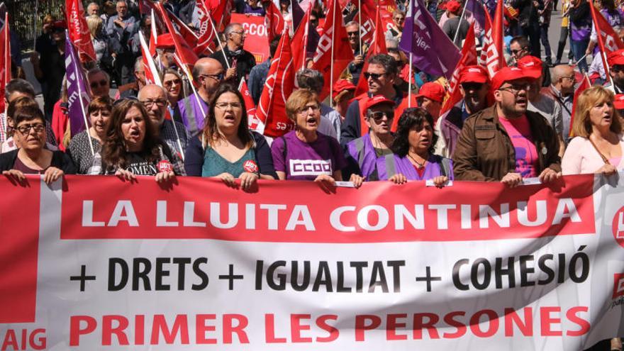 Imagen de la manifestación del 1 de Mayo de 2019 en Alcoy.