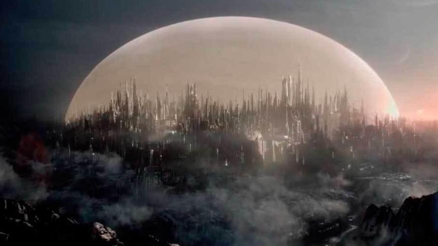 Una imagen de la capital de Krypton en la serie.