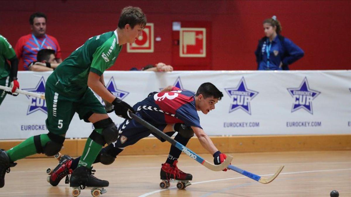 Martí Busquets con la camiseta del Igualada durante el Eurohocky Cup 17