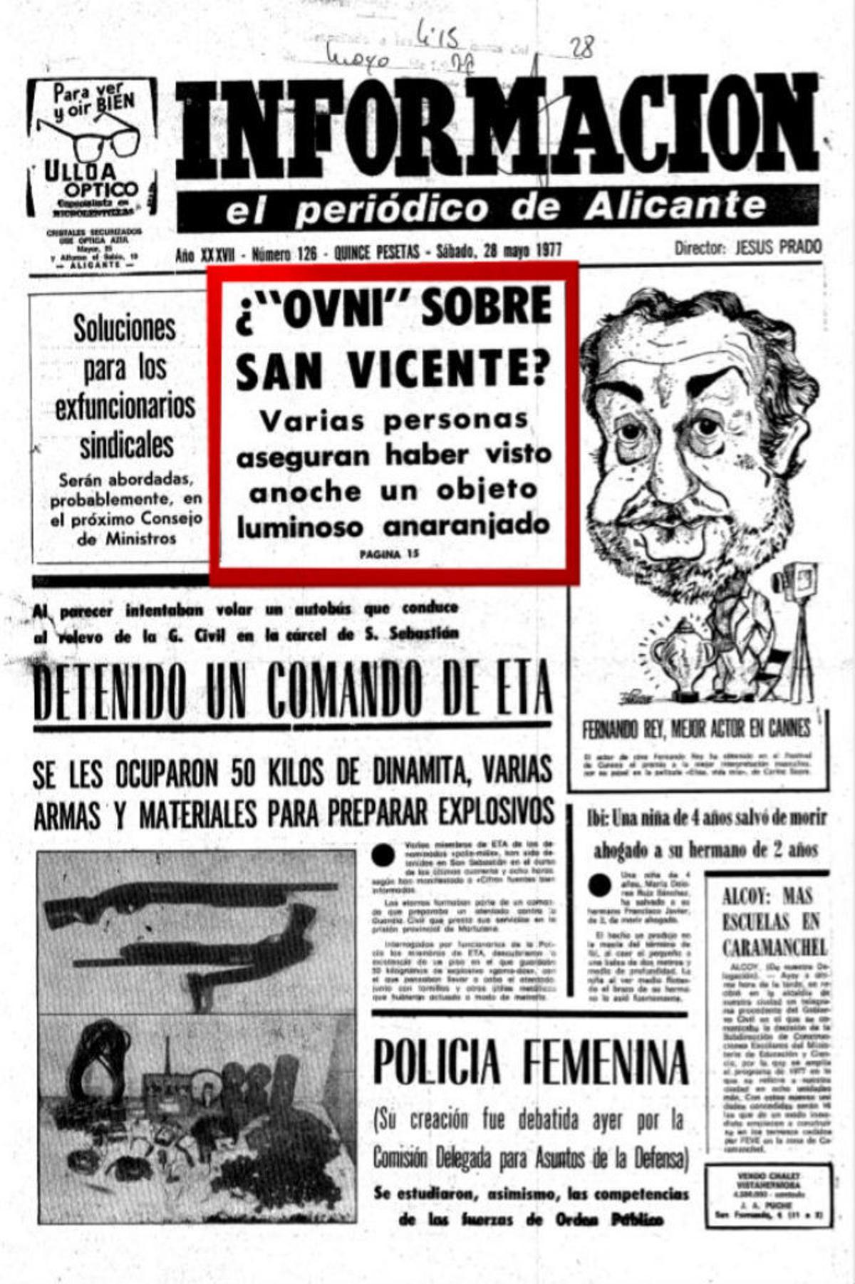 Aquellos dos ovnis vistos en Alicante y San Vicente del Raspeig hace 42 años