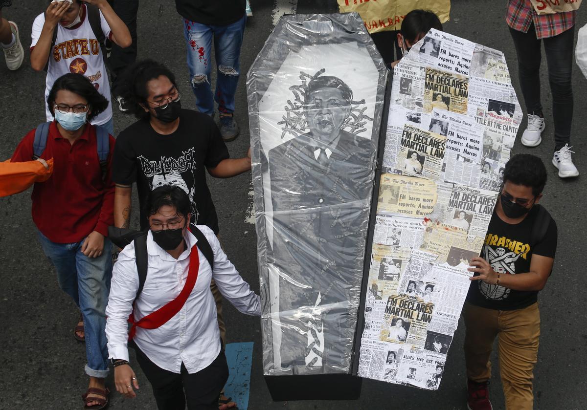 Protestas en Filipinas antes del primer discurso del estado de la nación de Marcos