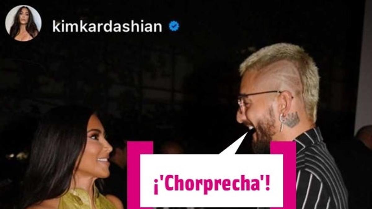 Kim Kardashian y Maluma en una fiesta