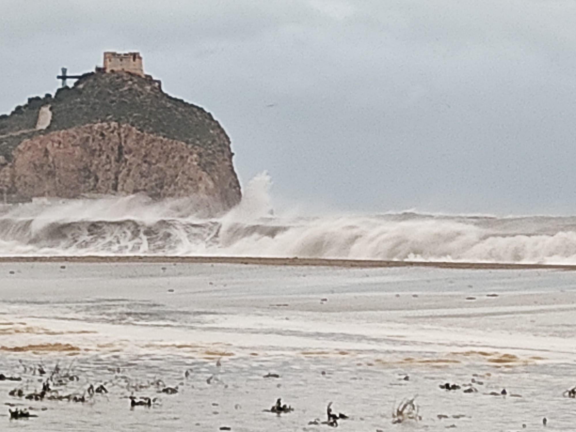 Temporal de lluvia y viento en Águilas