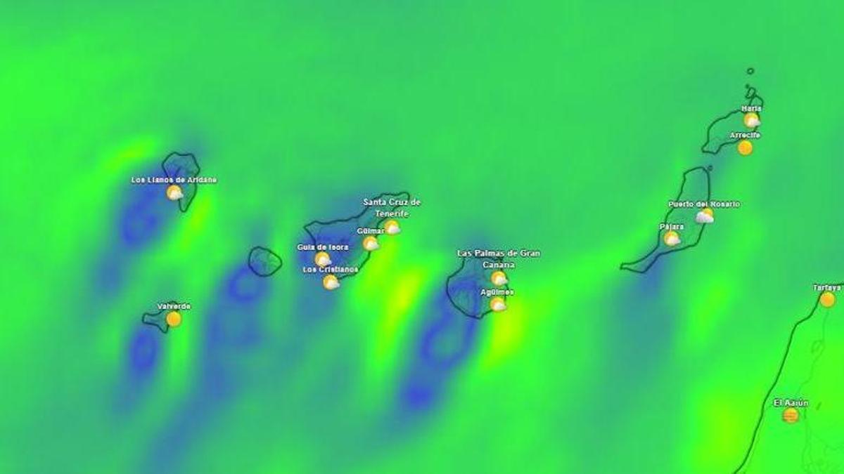 Mapa meteorológico para el domingo