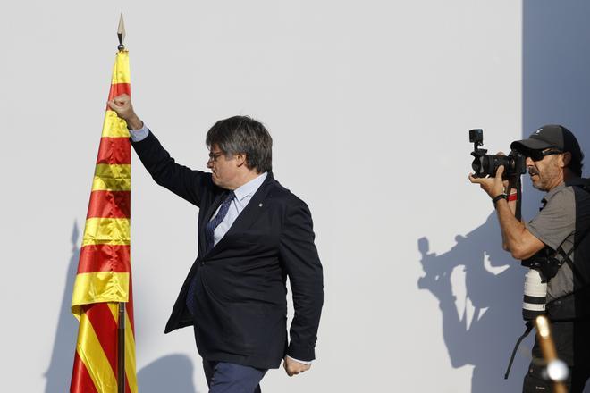 Acto de bienvenida del expresidente catalán Carles Puigdemont