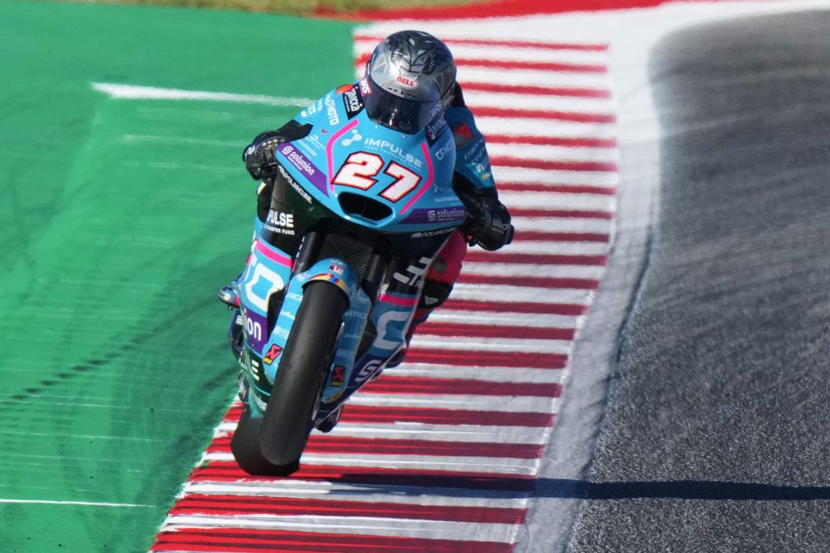 Holgado (CFMoto Inde Aspar Team), durante una sesión