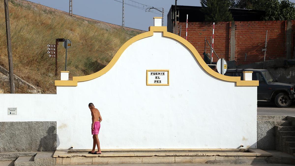 Los dos caños con los que cuenta la Fuente El Pez han dejado de verter agua desde hace unas semanas.