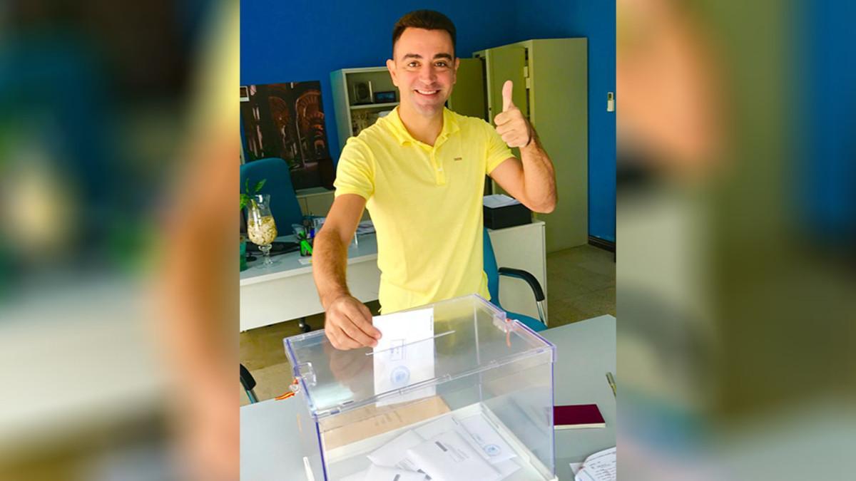 Xavi, en el momento de la votación