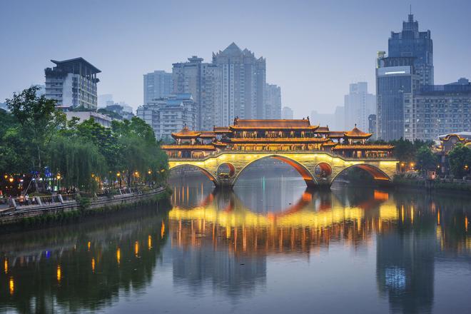 Puentes chinos Puente Anshun, en Chengdu