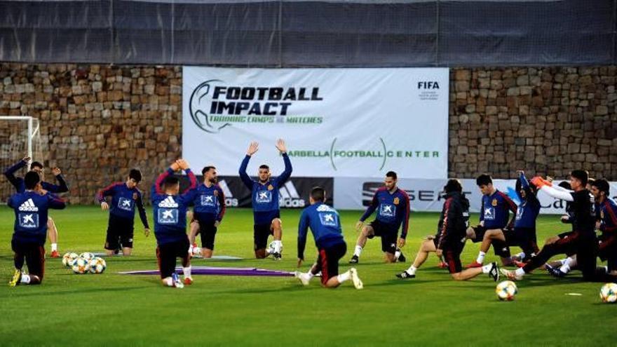 La sub-21, durante un entrenamiento.