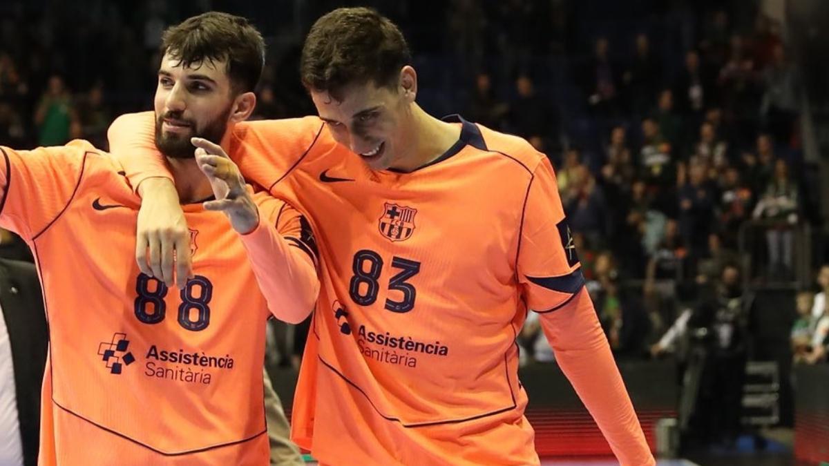 Petar Cikusa e Ian Barrufet, tras ganar en Magdeburgo