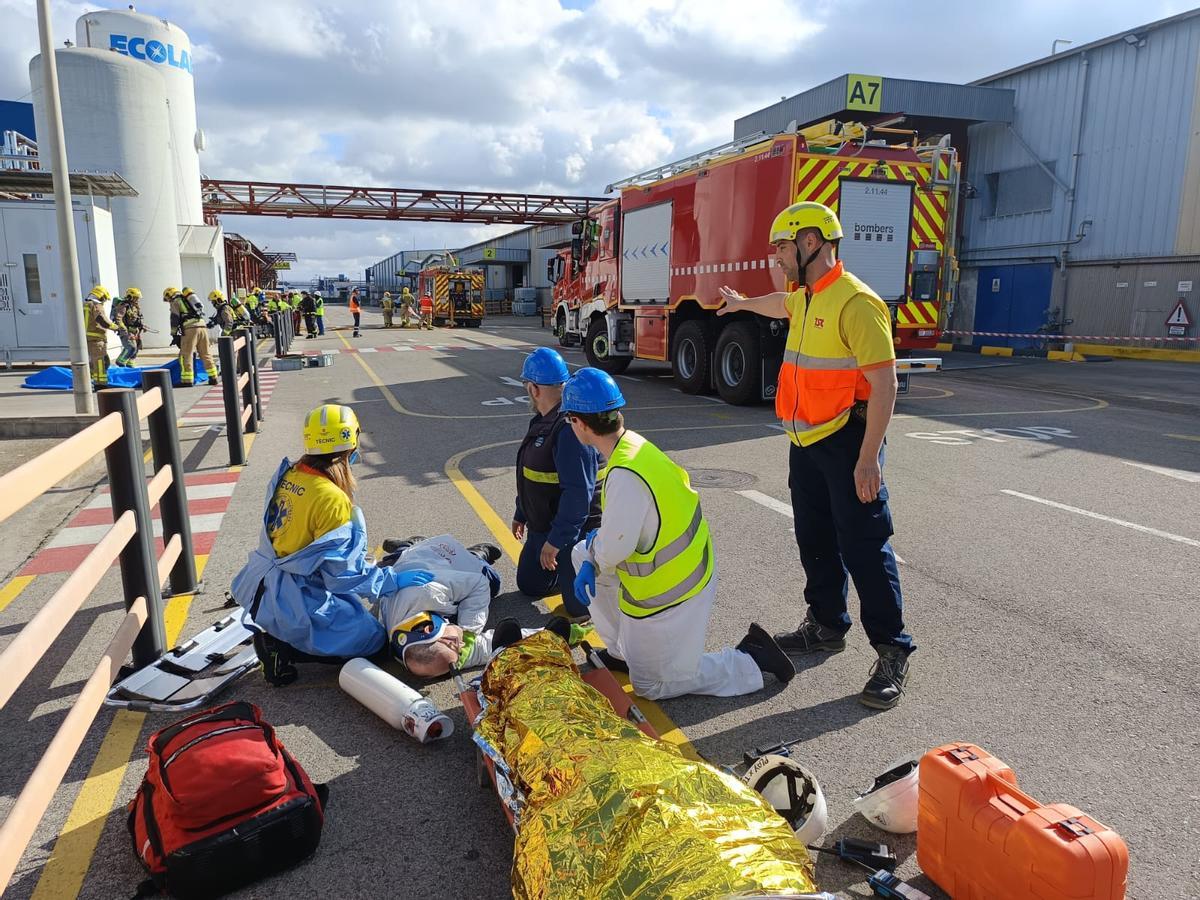 Un moment del simulacre de Celrà.