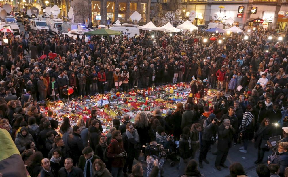 Homenaje a las víctimas del atentado de Bruselas.