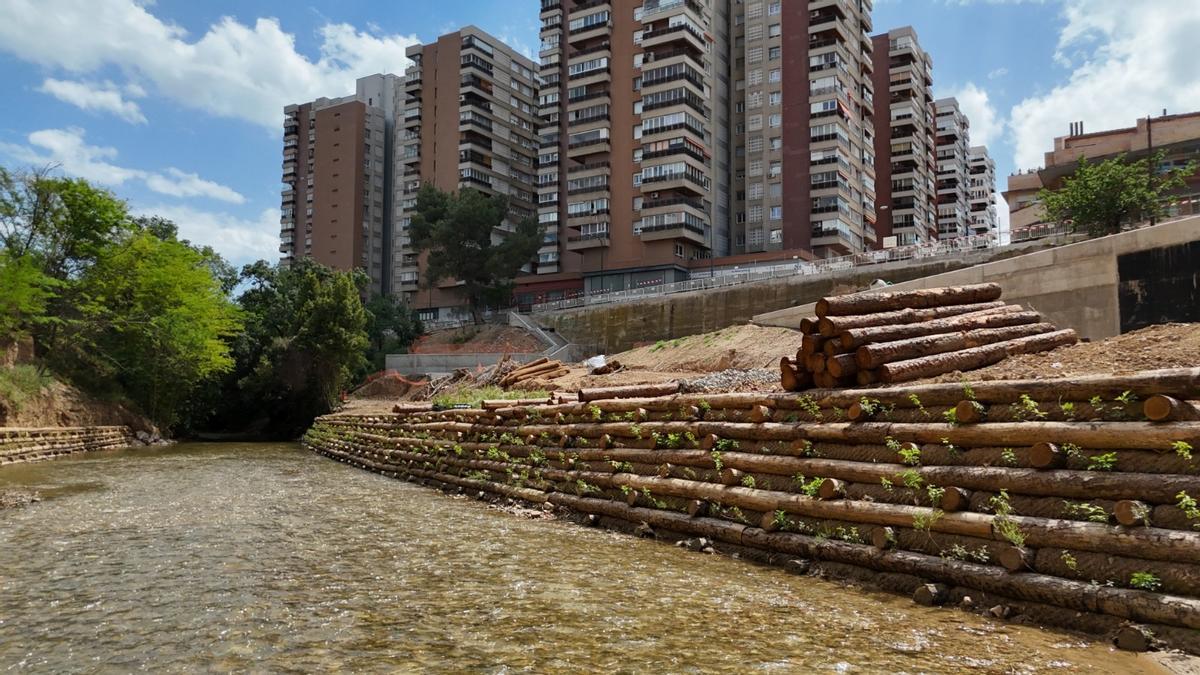 Estado de las obras de regeneración del Huerva en Zaragoza.
