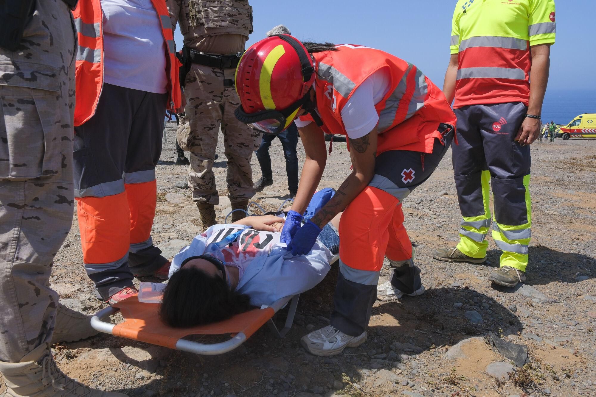 Ejercicio Canasar 2025: simulacro de accidente aéreo en Mogán