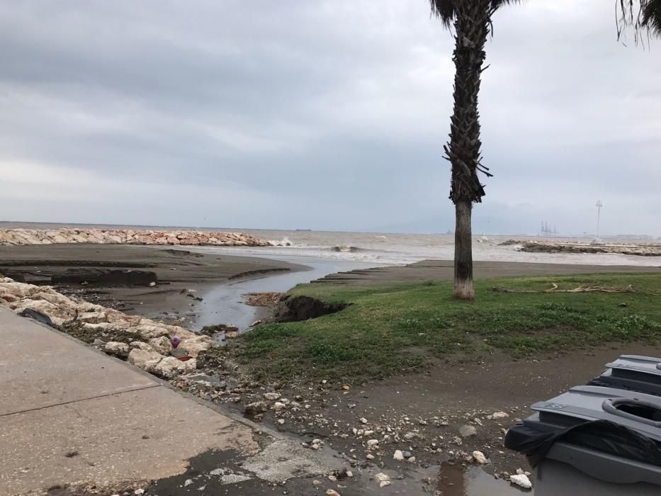 La tormenta ha ocasinado daños en La Malagueta.