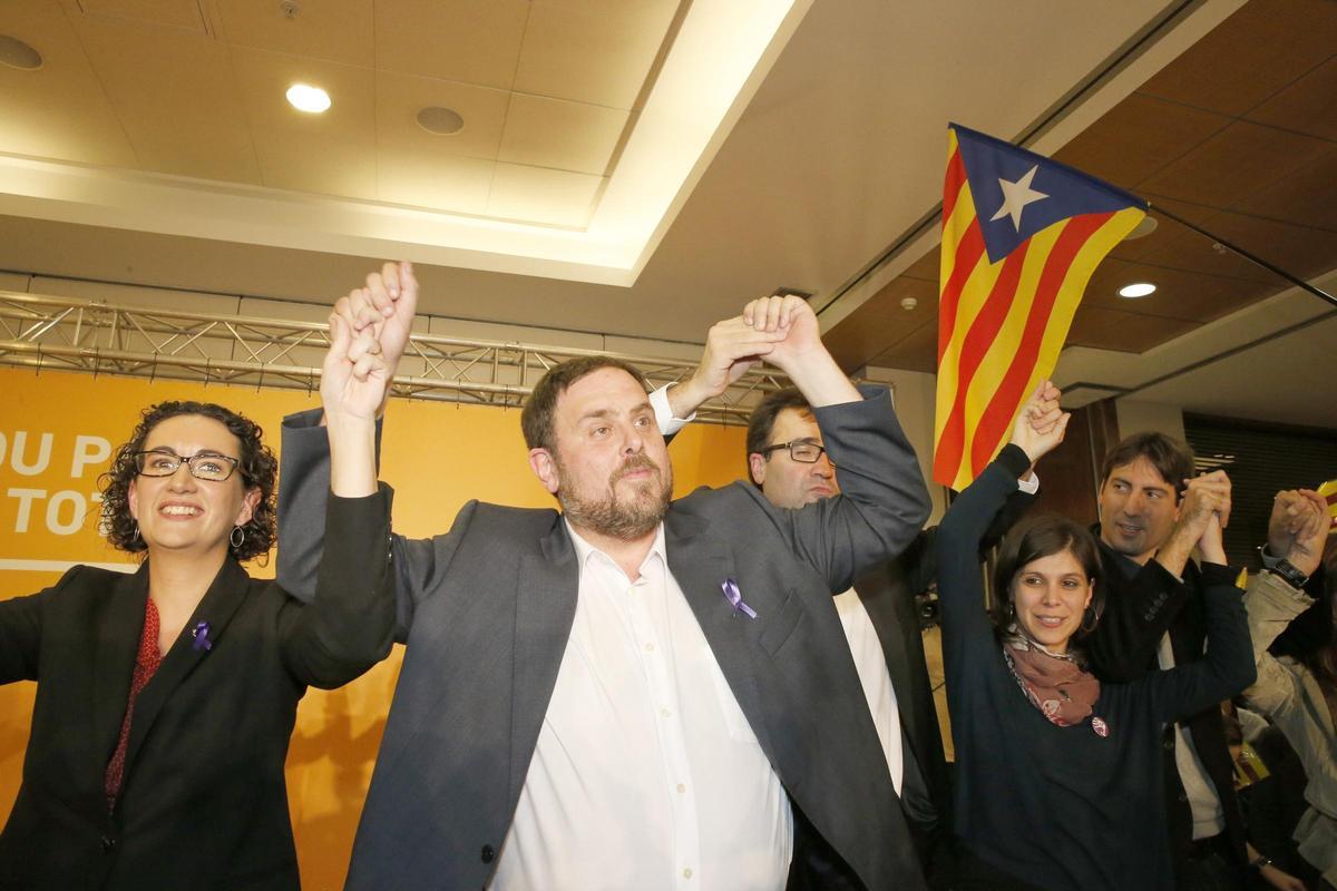 La noche electoral de ERC de 2012, la última vez que Junqueras fue candidato efectivo a la Generalitat.