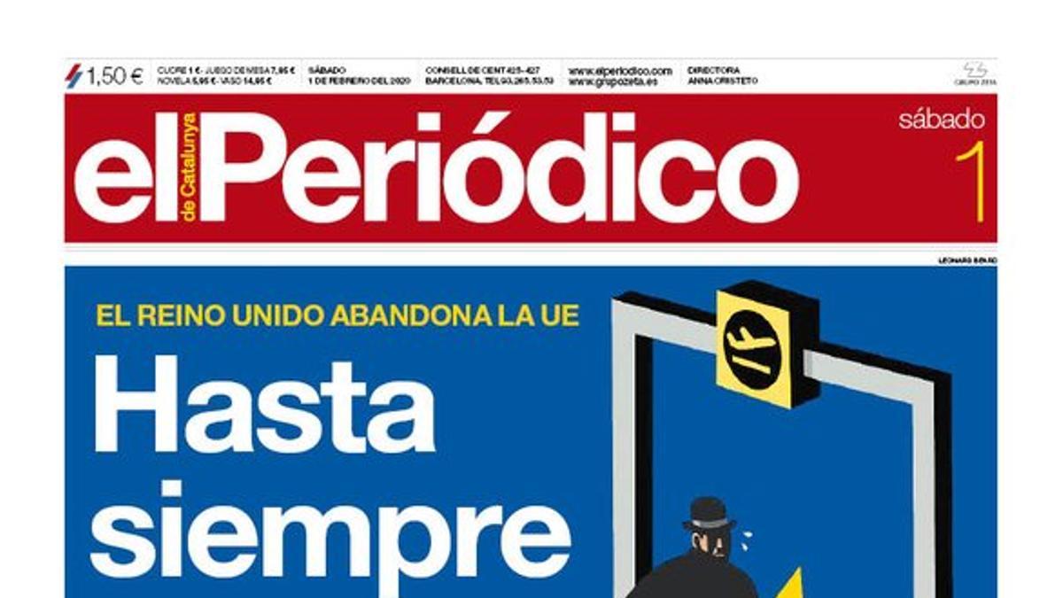 La portada de EL PERIÓDICO del 1 de febrero del 2020.