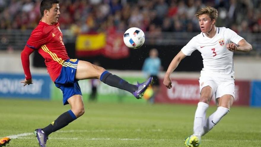 Pablo Fornals, en el duelo de anoche con la selección sub´21.