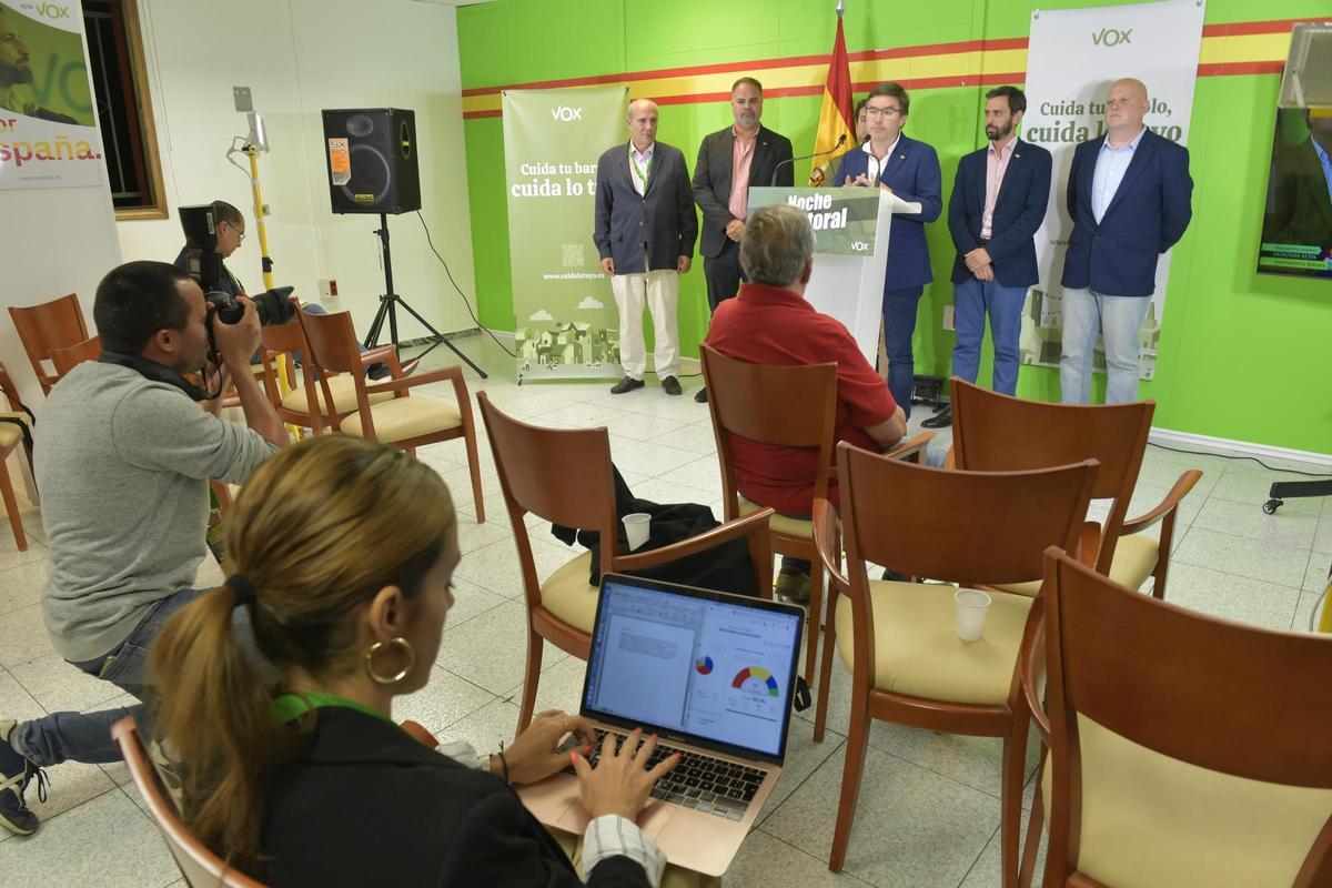 Noche electoral en la sede de Vox