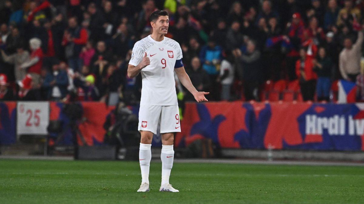 Robert Lewandowski, en un partido con la selección de Polonia