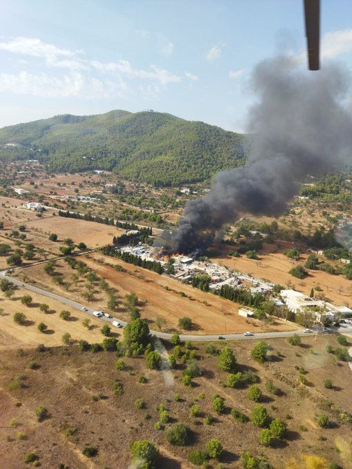 Incendio en una nave en Ibiza