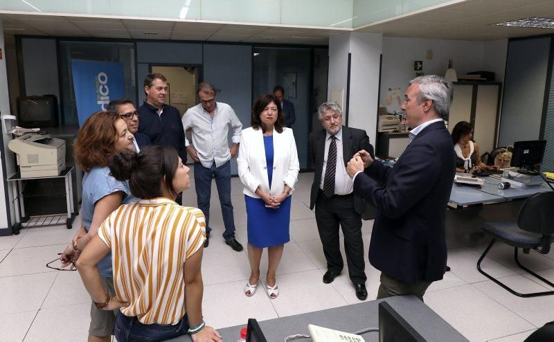 Visita de Jorge Azcón a la redacción