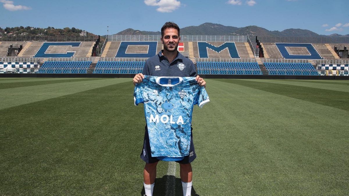 Cesc Fàbregas en su presentación con el Como