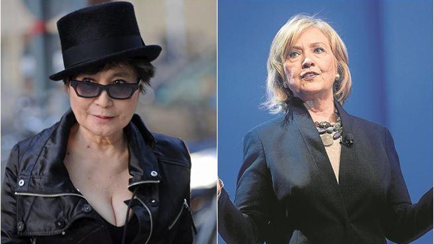 Yoko Ono y Hillary Clinton.