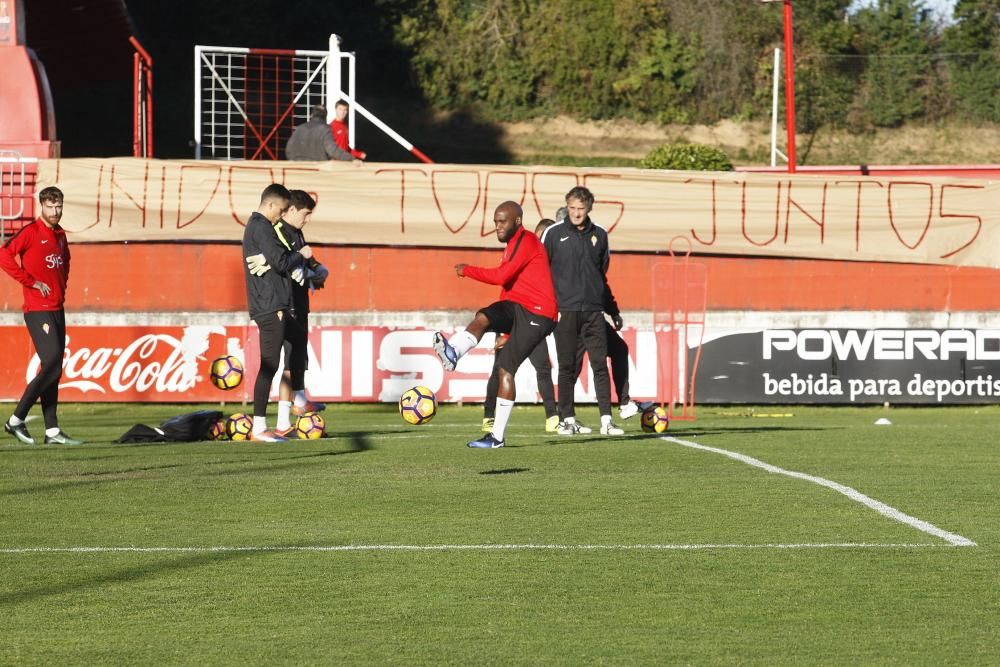 Entrenamiento del Sporting, sábado 10 diciembre