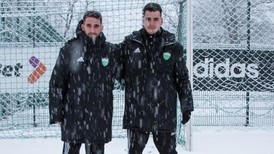 Garcia i Clares al camp d&#039;entrenament del Levadia.