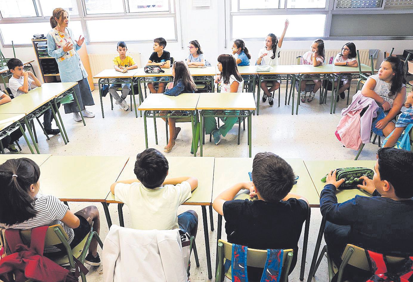 Clase de Primaria en el CEIP Pintor Laxeiro, en Vigo