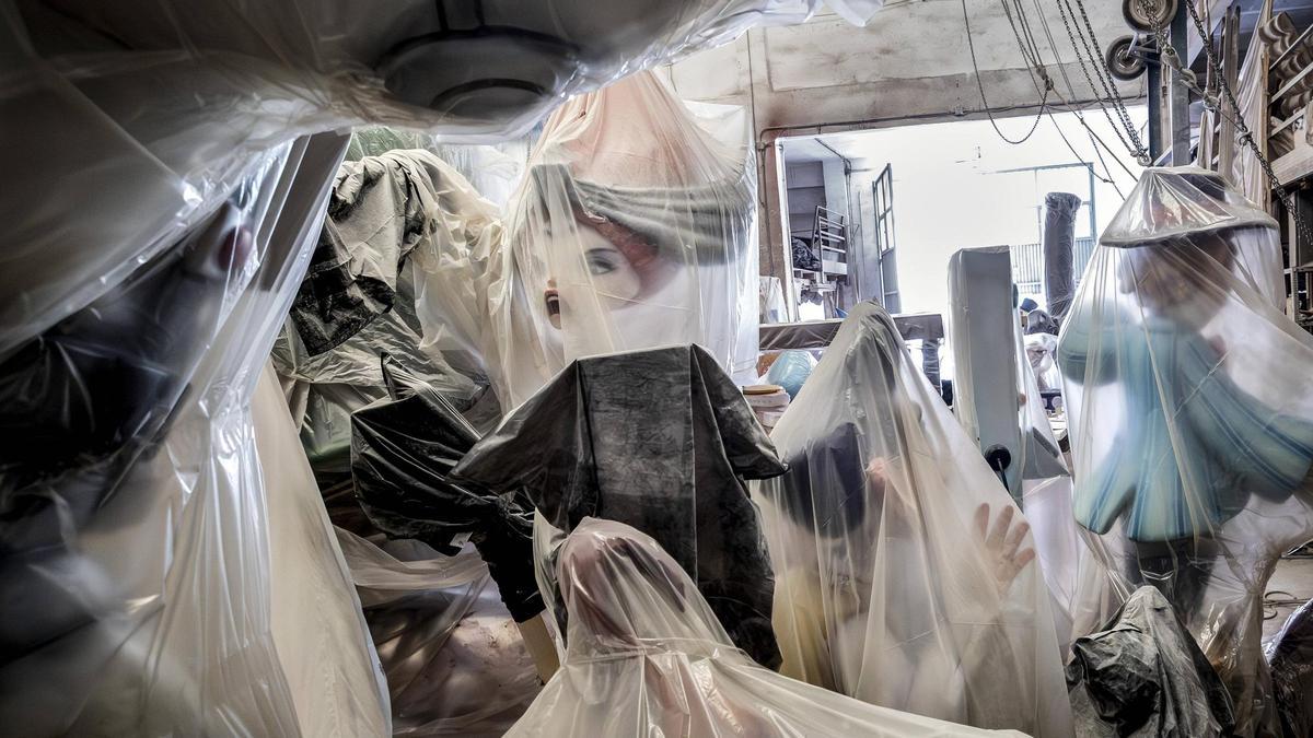 Trabajos en la Ciudad del Artista Fallero de València.