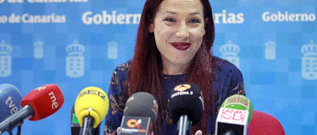 La vicepresidenta del Gobierno canario y consejera de Empleo y Políticas Sociales, Patricia Hernández, ayer.