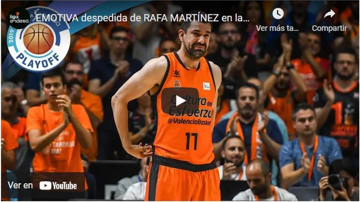 Emociones al límite en los últimos segundos de Rafa Martínez como jugador 'taronja'