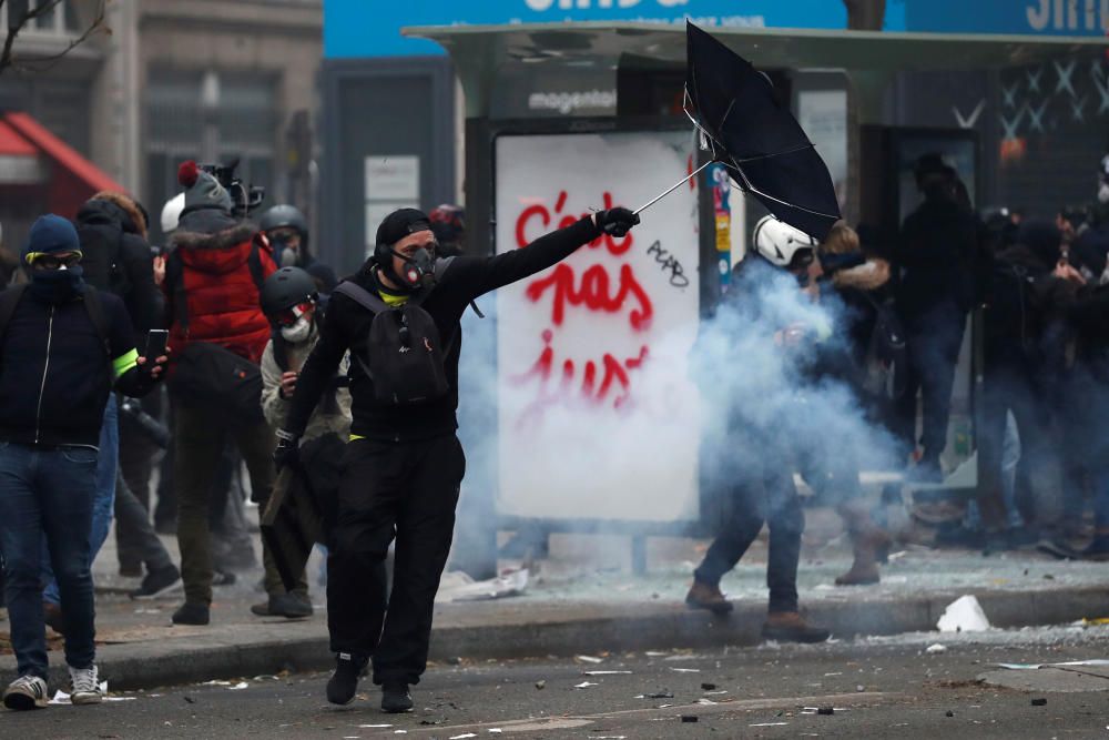 Altercados en las protestas en París.